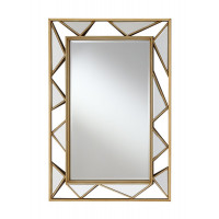 Coaster Furniture 962948 Rectangular Geometric Wall Mirror Gold